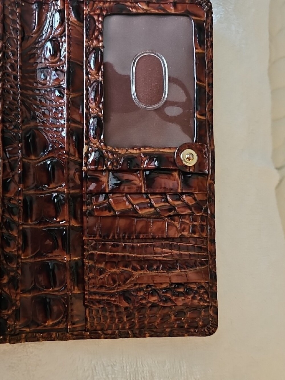 Brahmin Brown Croc-Embossed Ady Wallet - Picture 6 of 6